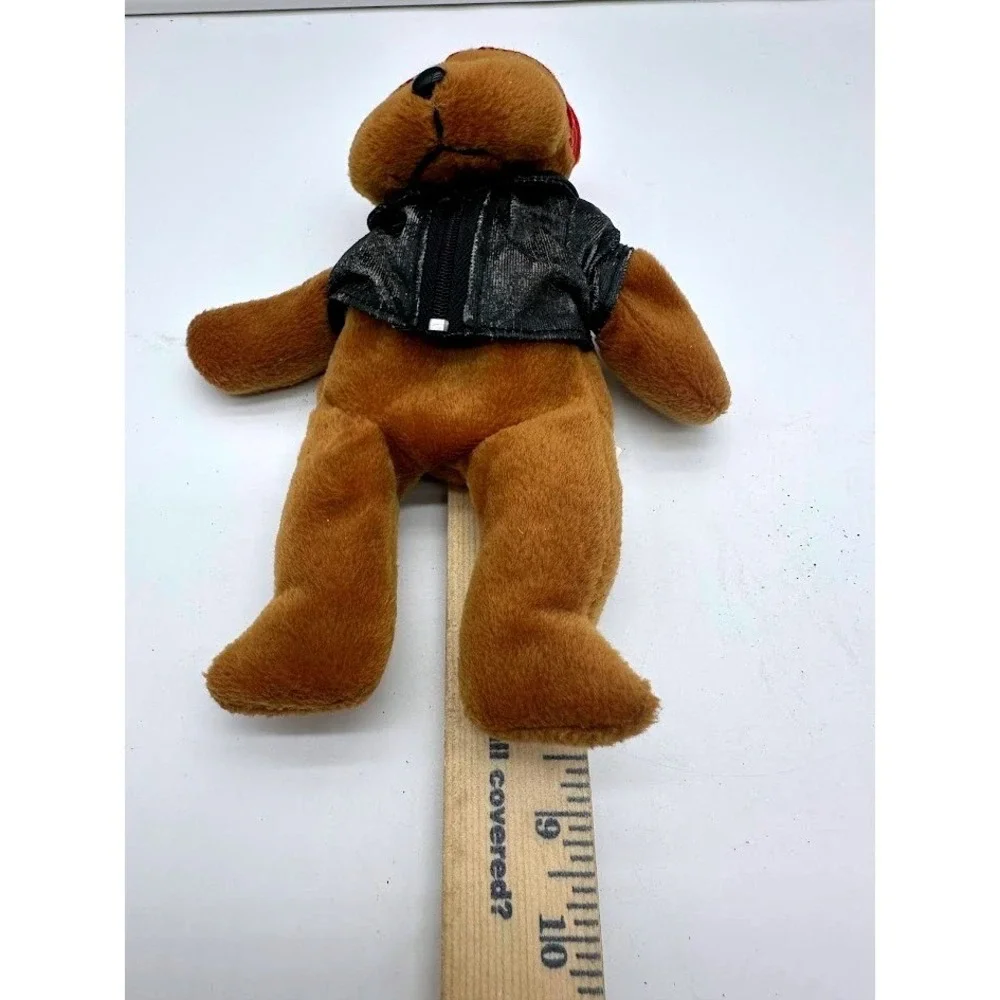 Plushland Biker Bear 2000 Brown Teddy Plush Red Bandana Black Vest 9 Inch 99-018